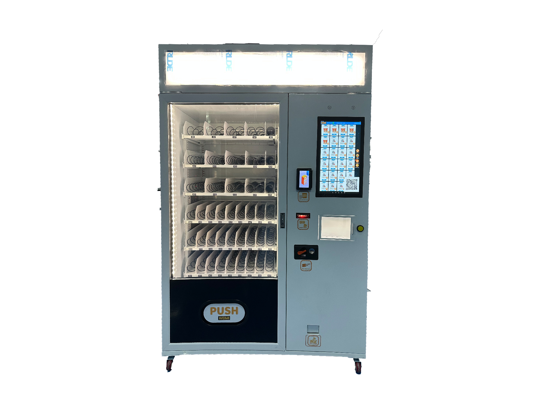 Máy bán nước nóng tự động cho mì cốc & trà sữa có hộp đèn được thiết kế cho các nhà cung cấp thực phẩm